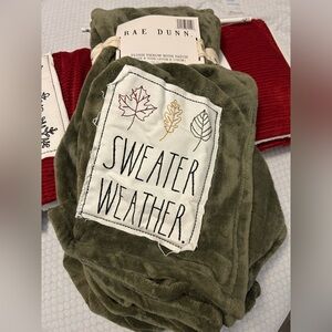 Rae Dunn SWEATER WEATHER Blanket